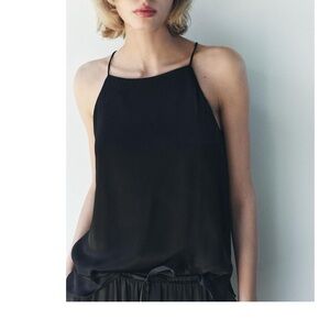 🖤BOGO 50% OFF🖤 ZARA ZW SATIN EFFECT HALTER TOP